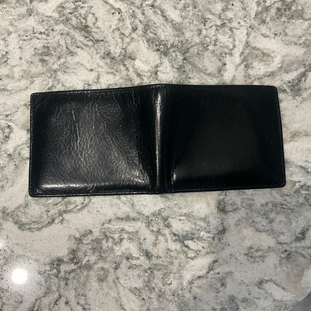 Black Levenger leather wallet with removable ID & card insert